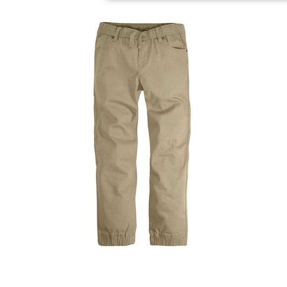 Boys' 7-16 Years Stretch Twill Chino Joggers - Beige Size 12 - Picture 1 of 6
